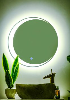 Gương đèn tròn cảm ứng hình mặt trăng cao cấp Hoàng Thiện GD 3308-8